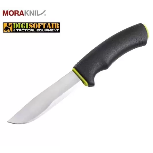 MORA Bushcraft signal Stainless Steel black / lime