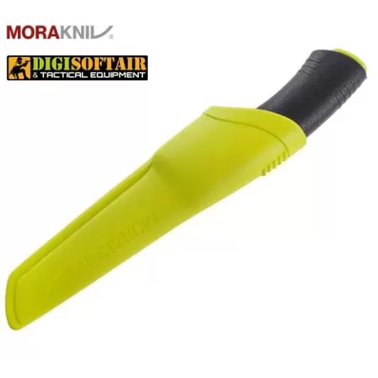 MORA Bushcraft signal Stainless Steel black / lime
