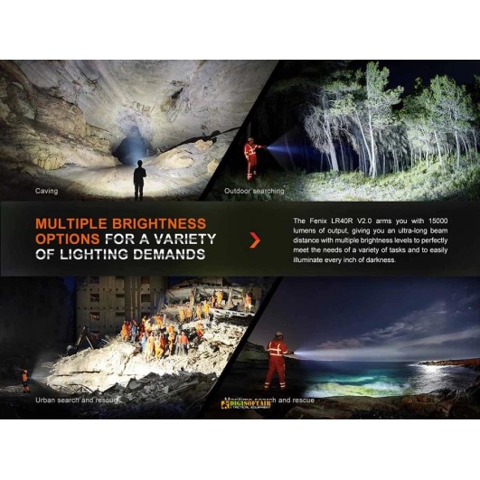Fenix LR40R V2.0 — Searchlight 15000 lm USB-C Built-in Pack