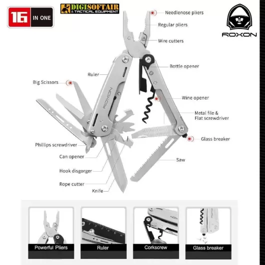 ROXON S801 Pinza multiuso STORM 16 funzioni EDC