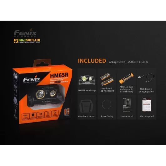 Fenix HM65R Torcia Frontale ricaricabile 1400 lumen