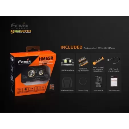 Fenix HM65R Torcia Frontale ricaricabile 1400 lumen