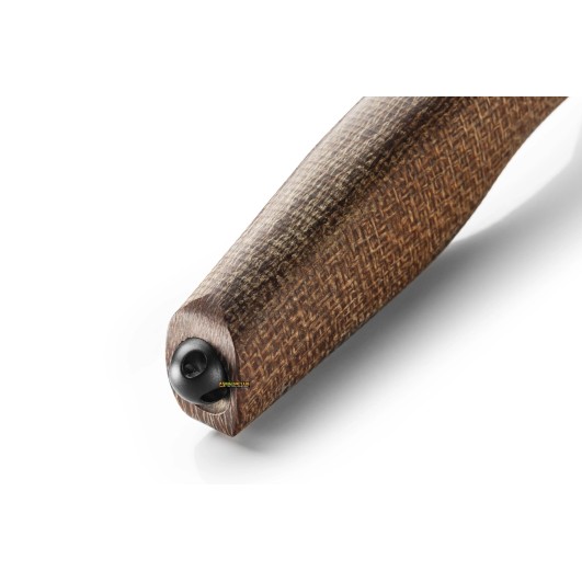 LionSteel Acha AH B BLN — Coltello fisso M390 Burlap Micarta (nera)