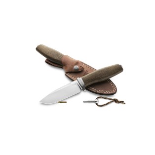 LionSteel Acha Green Burlap AH BLG — M390 Fixed Blade 107 mm