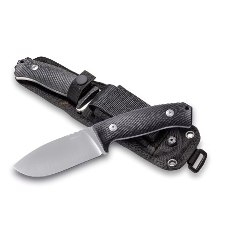 LionSteel M3 Black Micarta — Fixed Blade Knife Niolox (code M3 MI)