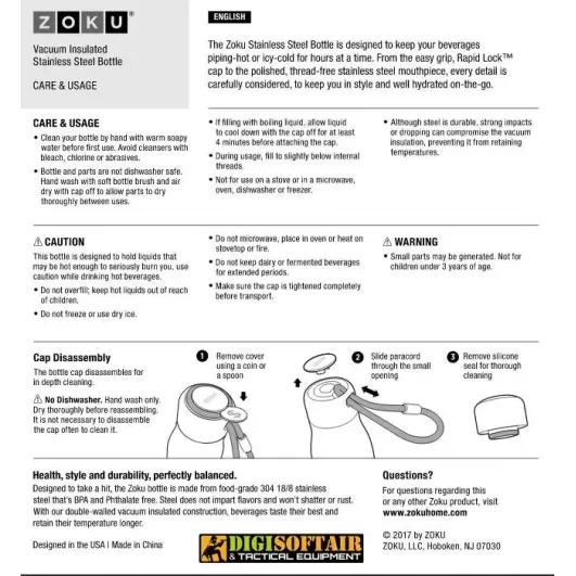 ZOKU 750ml thermic stainless steel bottle Metallic blue