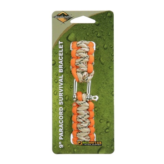 BCB Paracord Bracelet With Metal Buckle 9 inch — Orange