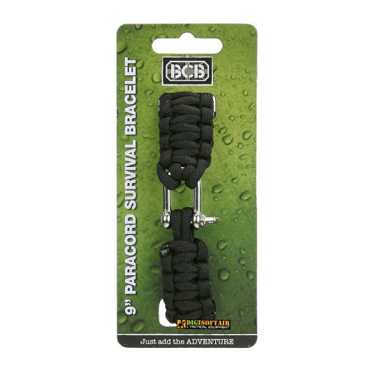 BCB Paracord con fibbia in metallo 9 inch — Nero