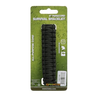 BCB Paracord Bracelet With Metal Buckle 9 inch — Black 2