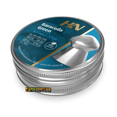 H&N Baracuda Green .22 — Lead-free Pellets 200pcs