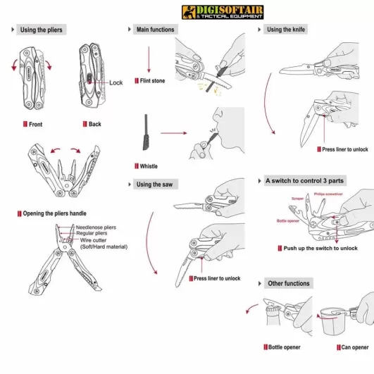 ROXON CM1349 Pinza multiuso SPARK 14 funzioni EDC