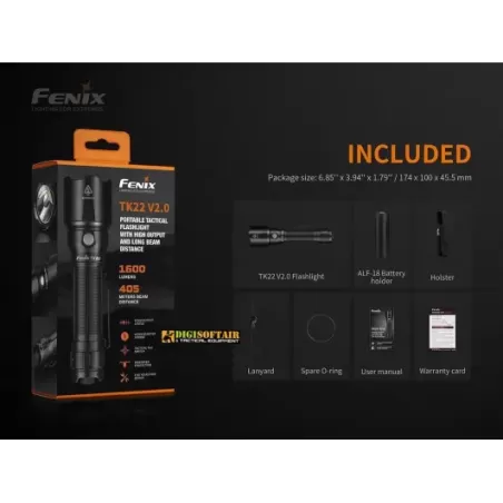 Fenix TK22 V2.0 LED Flashlight - 1600 Lumens