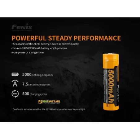 FENIX RECHARGEABLE BATTERY 21700 5000 mAh