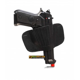Vega holster Holster in black leather with uncovered barrel for the 98 beretta and similar