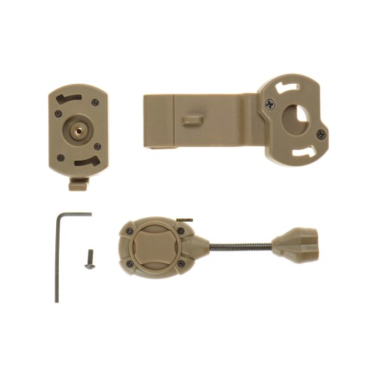Pirate Arms Switch MPLS Helmet Light — Compact Side Mount Tan
