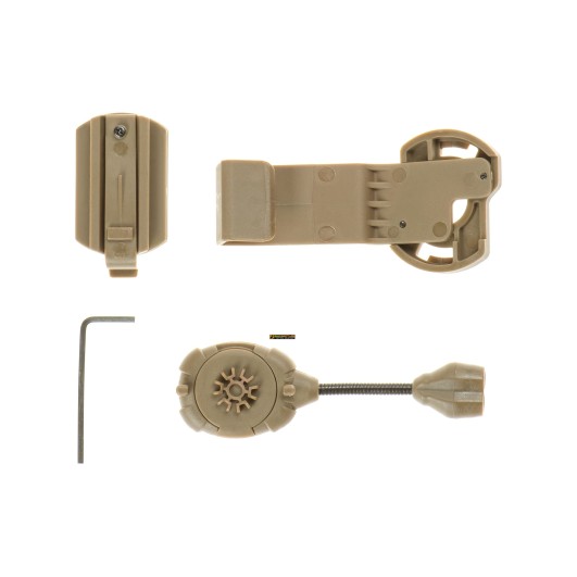 Pirate Arms Switch MPLS Helmet Light — Compact Side Mount Tan