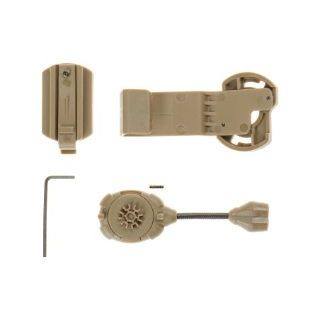 Pirate Arms Switch MPLS Helmet Light — Compact Side Mount Tan