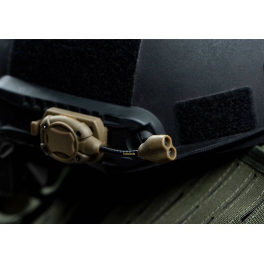 Pirate Arms Switch MPLS Helmet Light — Compact Side Mount Tan