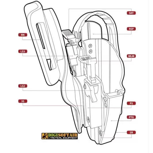 KING COBRA Fondina ULTOR L3 F35510 Beretta 92FS dx