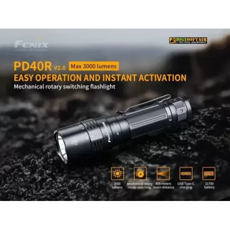 Fenix PD40R V2.0 Flashlight - 3000 Lumens