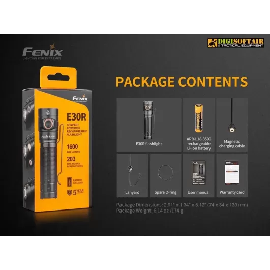 Fenix E30R 1600 lumens led RICARICABILE