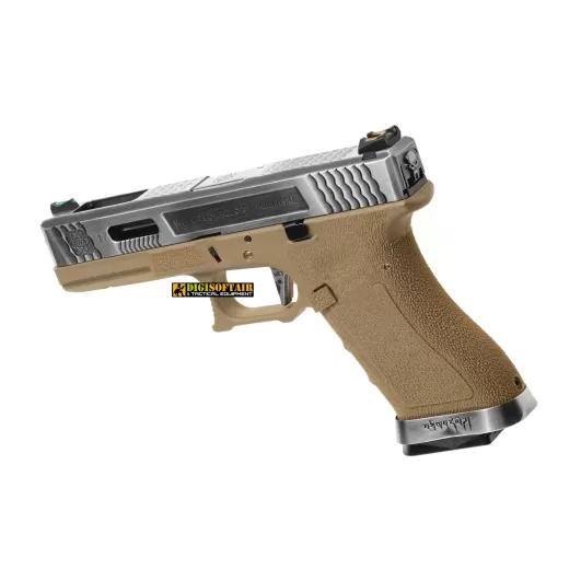 WE G-FORCE 17 series desert, silver slide blowback