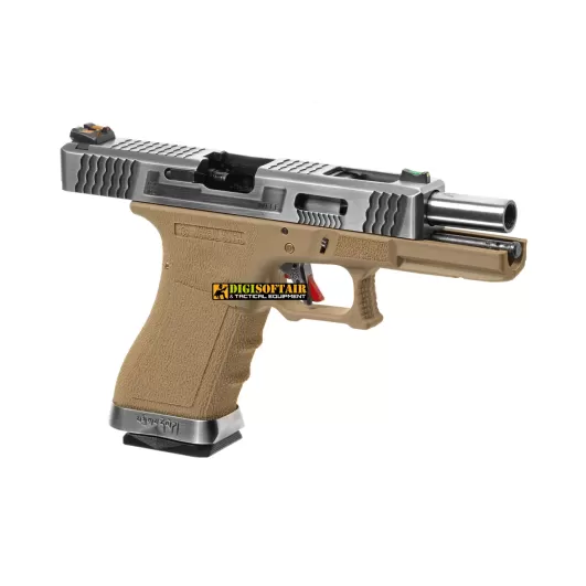 WE G-FORCE 17 series desert, silver slide blowback