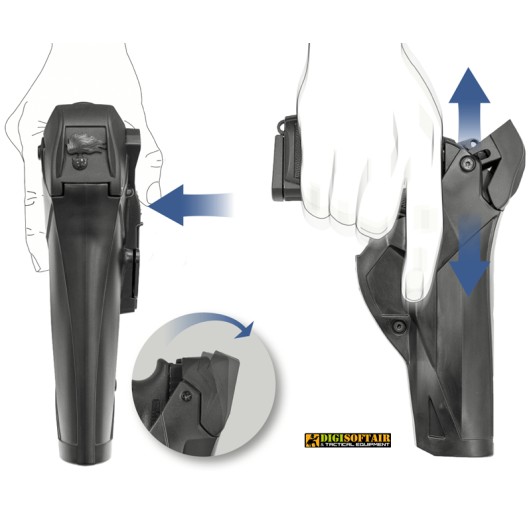 DCA8 One For Two black Vega holster, holster for BERETTA 92 and 98
