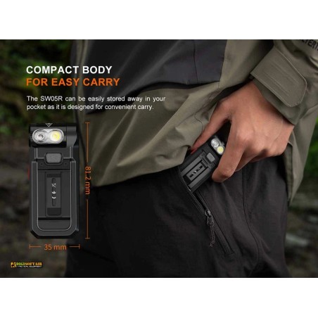 Fenix SW05R-RED Spruce Green Rechargeable Clip-On Flashlight