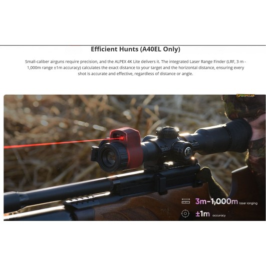 Hikmicro ALPEX 4K Lite A40EL — 4K Digital Day/Night Scope with 1000 m LRF