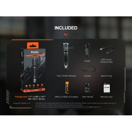 Fenix TK25R Tactical Flashlight UV Red Blue