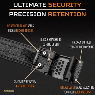 Kore Essentials X1 Gunmetal buckle Black Buffalo Leather Gun Belt 2