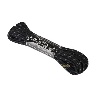 Paracord 550 Riflettente Atwood Rope MFG 15m Black
