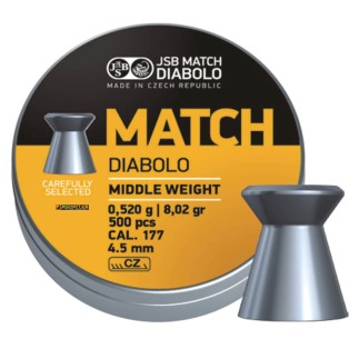 JSB Match Middle Weight 4.5mm 0.520g | Pellets 500 pz (000015-500)