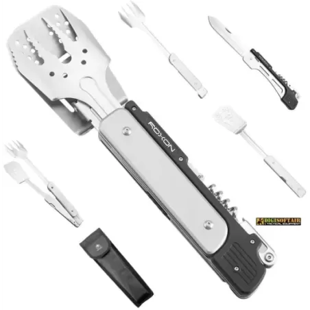 Roxon MBT3 6 in 1 Multifunzione Staccabile e Pieghevole per Barbecue in Cortile, Barbecue e Campeggio Portatile