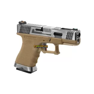 WE G-Force 19 SV Silver Barrel Metal Version Desert GBB