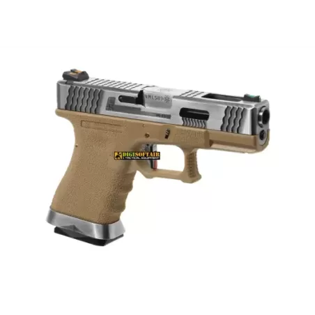 WE G-Force 19 SV Silver Barrel Metal Version Desert GBB WE G-Force 19 SV Silver Barrel Metal Version Desert GBB