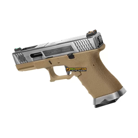 WE G-Force 19 SV Silver Barrel Metal Version Desert GBB