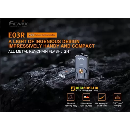 Fenix E03R Keychain Flashlight 260 lumen