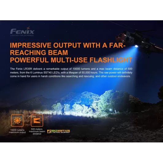 Fenix flashlight LR35 10000 lumen