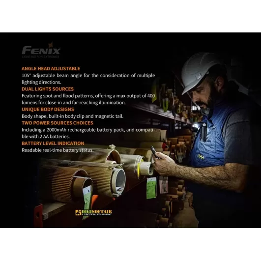 Fenix WT20R Torcia con testa orientabile 400 lumen