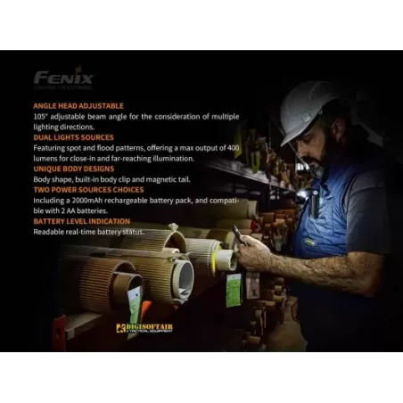 Fenix WT20R Torcia con testa orientabile 400 lumen