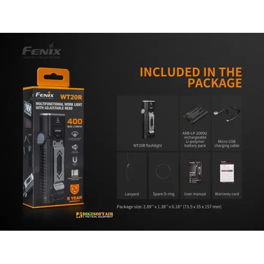 Fenix WT20R Torcia con testa orientabile 400 lumen