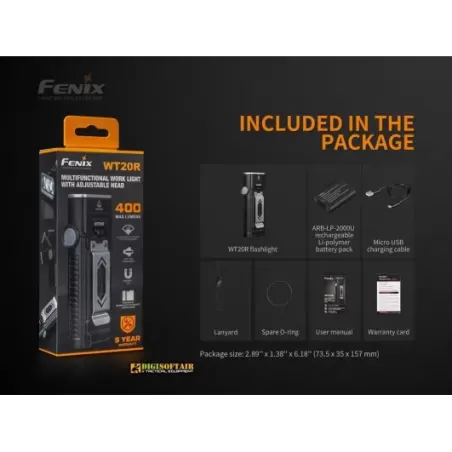 Fenix WT20R multifunctional flashlight 400 lumen
