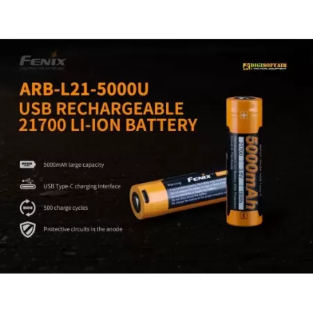 FENIX Batteria Ricaricabile 21700 5000 mAh