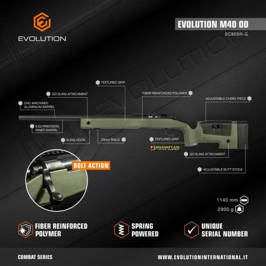 Evolution M40 OD fucile a molla bolt action
