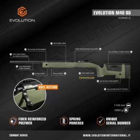 Evolution M40 OD fucile a molla bolt action