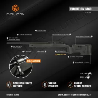 Evolution M40 Black fucile a molla bolt action 2