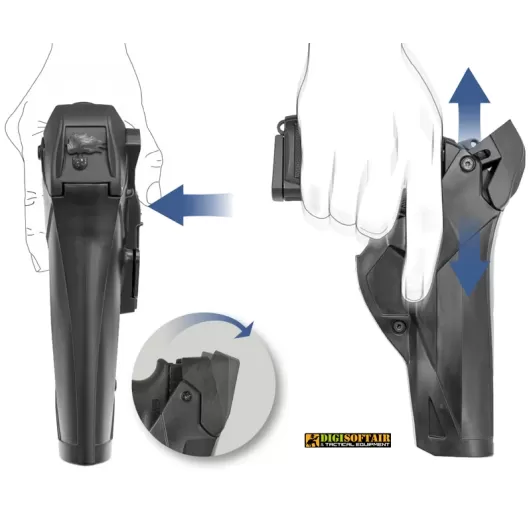 DCA8 ONE FOR TWO black Vega holster, holster for BERETTA 92 and