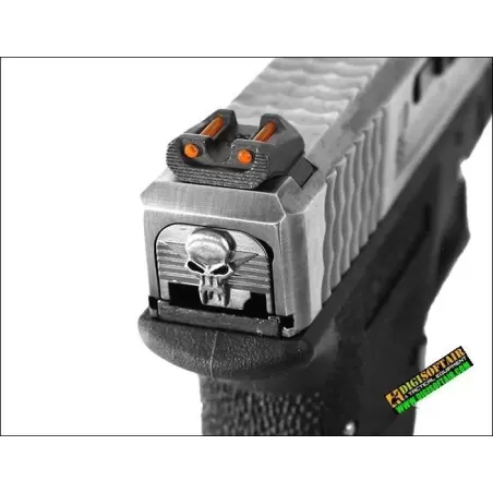 WE modello glock G17 Custom G FORCE series black, silver slide PISTOLA SOFTAIR A GAS WE modello glock G17 Custom G FORCE series black, silver slide PISTOLA SOFTAIR A GAS